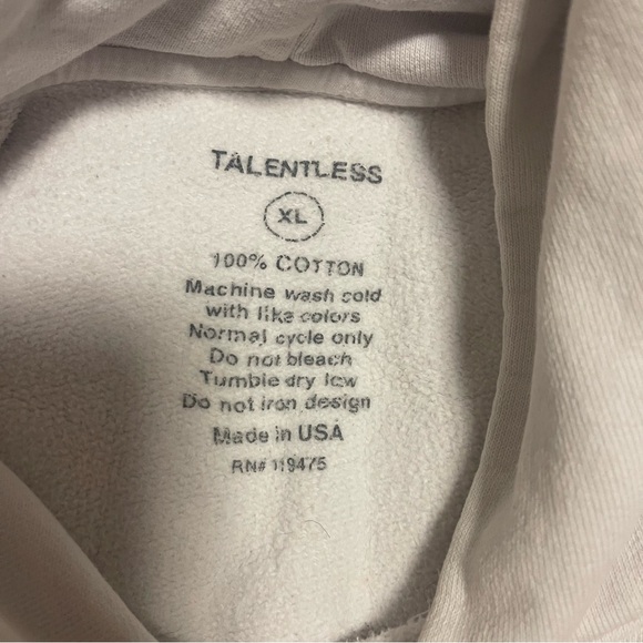 TALENTLESS White Cotton Sweatshirt - Picture 6 of 6